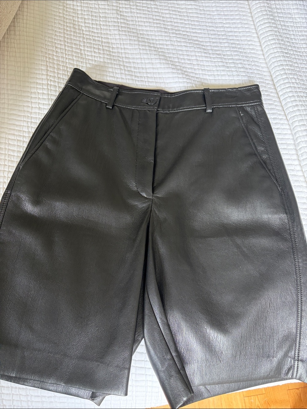 Aritzia Black Leather Shorts